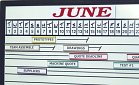 Project schedule board with wet erase vinyl magnetic day/date magnets