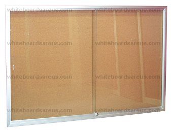 Series 670 4'x 6' Display Case with Cork Tackboard Insert